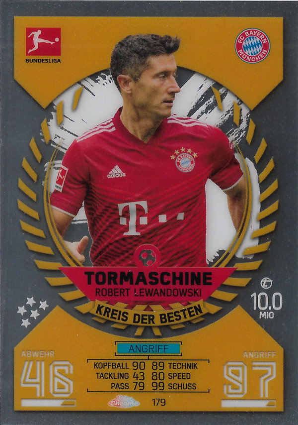 2021-22 Topps Chrome Match Attax Bundesliga #179 Robert Lewandowski Tormaschine Bayern München